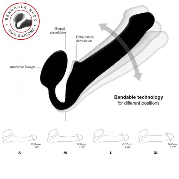 Strapon bez pasków Strap-On-Me M, 15,6 cm (czarny) 13739 zdjęcie