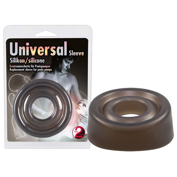 Насадка на помпу для пениса Universal Silicon Sleeve, 8 см (чёрный) 6795 фото