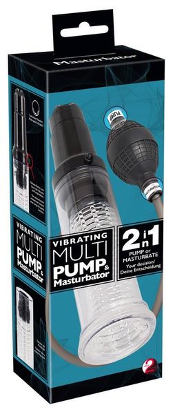 Pompka do penisa z wibracjami Orion Vibrating Multi Pump & Masturbator, 33,7 cm (przezroczysty) 5049 zdjęcie