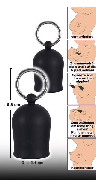 Pompki do sutek Orion Black Velvets, 4 cm (czarny) 6840 zdjęcie