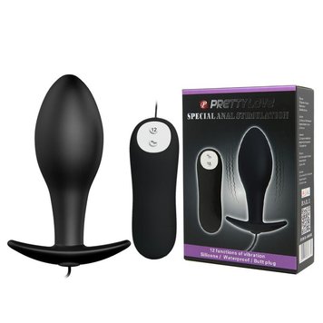 Korek analny Pretty Love Vibrating Butt, 7,5 cm (czarny) 7748 zdjęcie