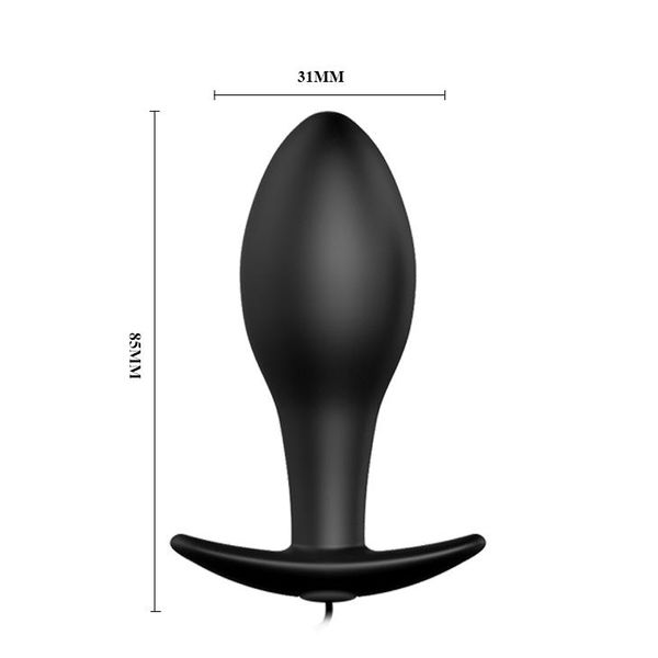 Korek analny Pretty Love Vibrating Butt, 7,5 cm (czarny) 7748 zdjęcie