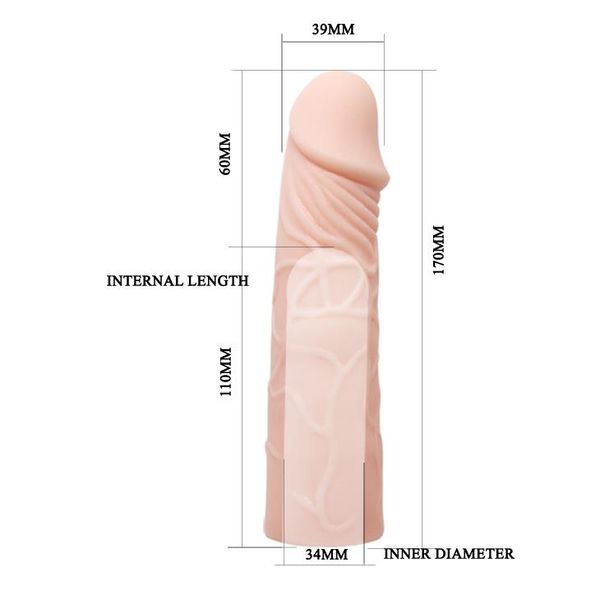 Насадка на пеніс Penis Sleeve Flesh 6", 17 см (тілесний) 9000 фото