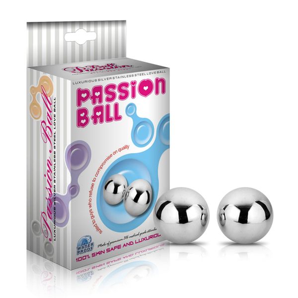 Вагинальные шарики LoveToy Passion Dual Balls, 2 см (сепебристый) 14123 фото