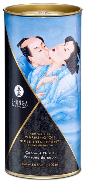 Согревающее массажное масло Shunga Aphrodisiac кокос, 100 мл 15133 фото