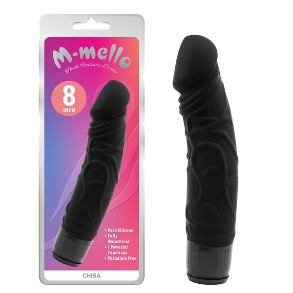 Вибратор M-Mello Thick Realistic Dildo 8", 20 см (черный) 20294 фото