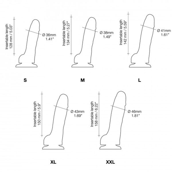 Фалоімітатор Strap-On-Me Sliding Skin Realistic S, 12,8 см (чорний) 13741 фото