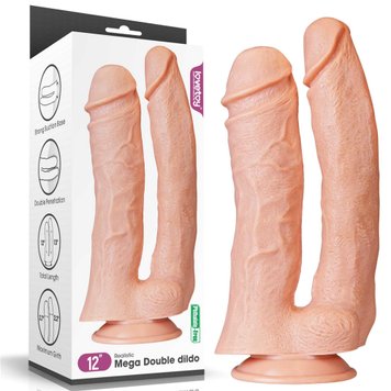 Dildo do podwójnej penetracji LoveToy King-sized, 33 cm (w kolorze cielistym) 14308 zdjęcie