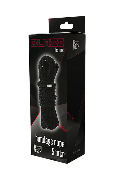 Мотузка для бондажу Blaze Deluxe Bondage Rope, 5 м (чорний) 7613 фото