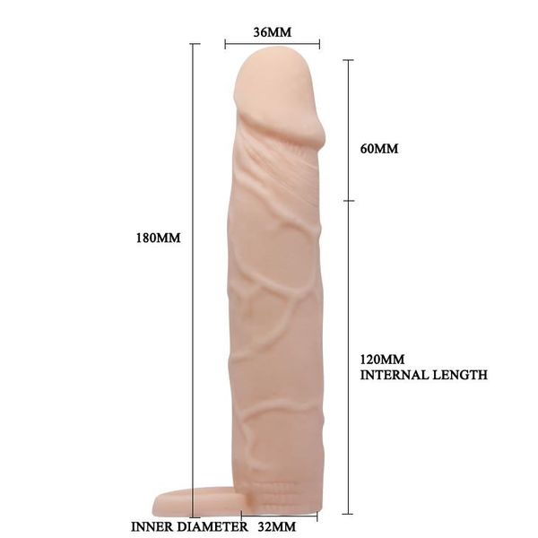 Nakładka na penisa Pretty Love Penis Sleeve Flesh 7 ", 18 cm (cielistykolor) 9006 zdjęcie