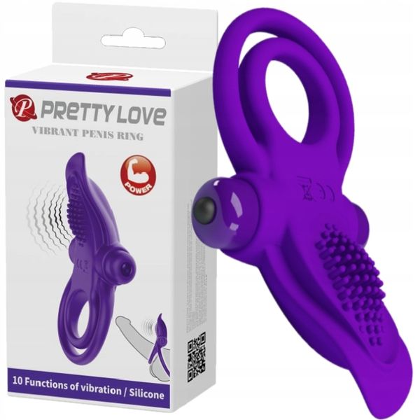 Pierścień erekcyjny z wibracją Pretty Love, 11,3 cm (fioletowy) 9019 zdjęcie