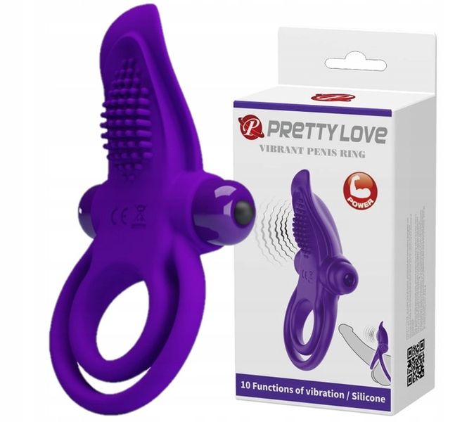 Pierścień erekcyjny z wibracją Pretty Love, 11,3 cm (fioletowy) 9019 zdjęcie