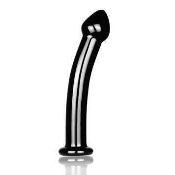 Zakrzywione szklane dildo Glass Romance, 18,5 cm (czarny) 14297 zdjęcie