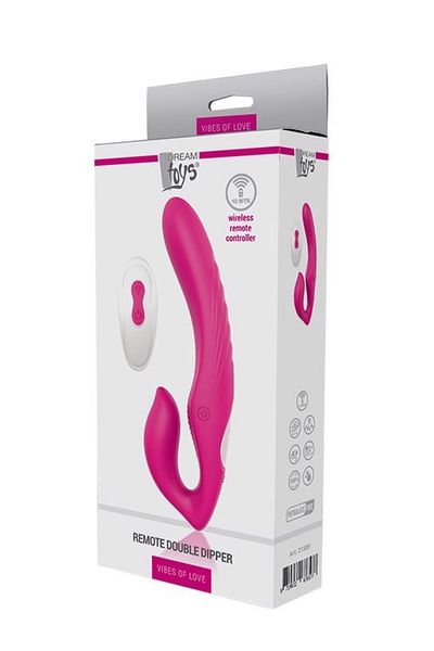 Strapon Vibes Of Love Remote Double Dipper, 22 cm (różowy) 8164 zdjęcie