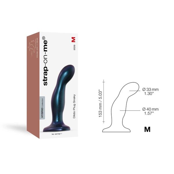 Dildo Strap-On-Me Dildo Plug Snaky M, 15.3 cm (niebieski) 16163 zdjęcie