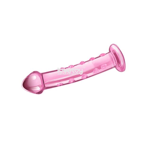 Стеклянный фаллоимитатор LoveToy Glass Romance, 19 см (розовый) 14298 фото