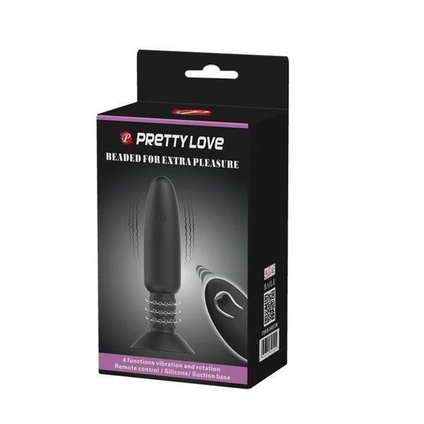 Анальная пробка Pretty Love Beaded For Extra Pleasure, 14,6 см (черный) 9013 фото