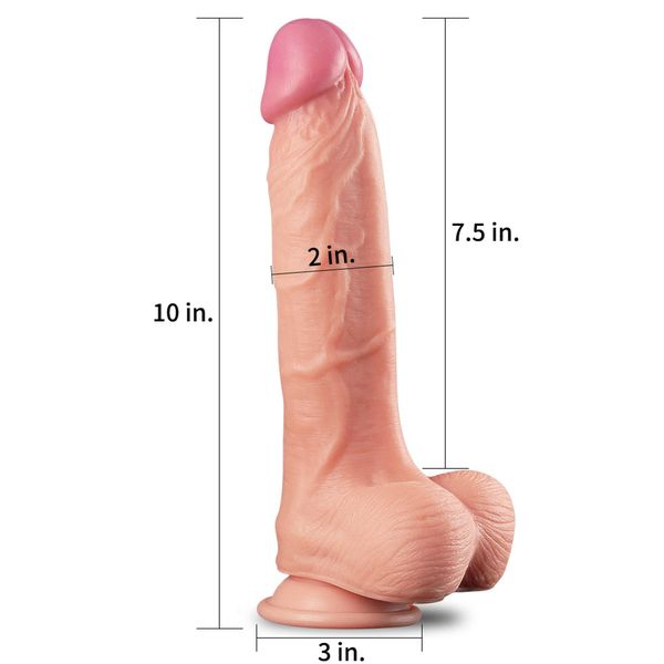 Dildo LoveToy Dual Layer, 25 cm (w kolorze cielistym) 14385 zdjęcie