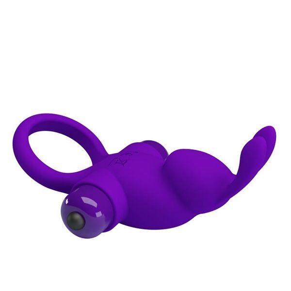 Виброкольцо Pretty Love Vibro Penis Ring Rabbit, 11,3 см (фиолетовый) 9020 фото