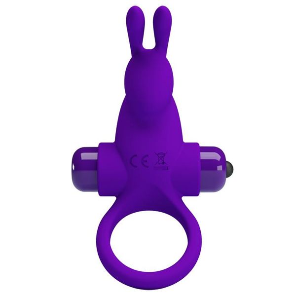 Віброкільце Pretty Love Vibro Penis Ring Rabbit, 11,3 см (фіолетовий) 9020 фото