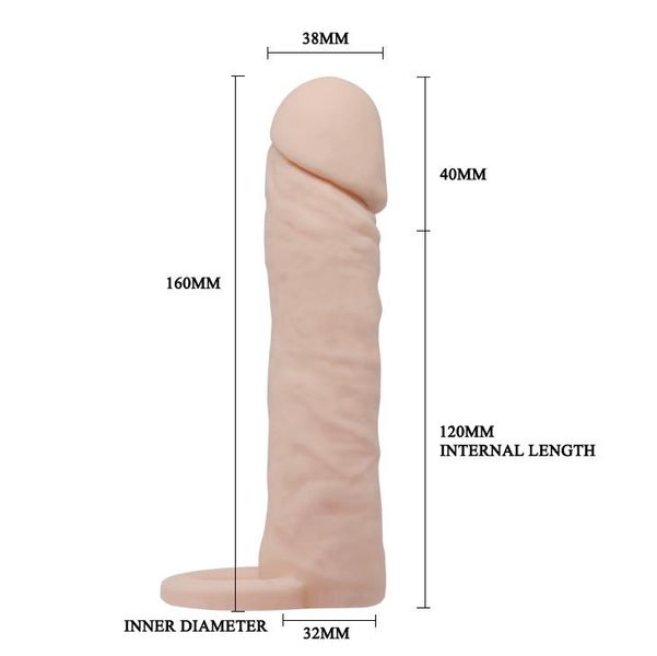 Nakładka na penisa Pretty Love Penis Sleeve Medium, 16cm (cielistykolor) 9007 zdjęcie