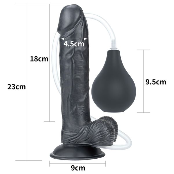 Dildo LoveToy Squirt Extreme 9, 23 cm (czarny) 14430 zdjęcie