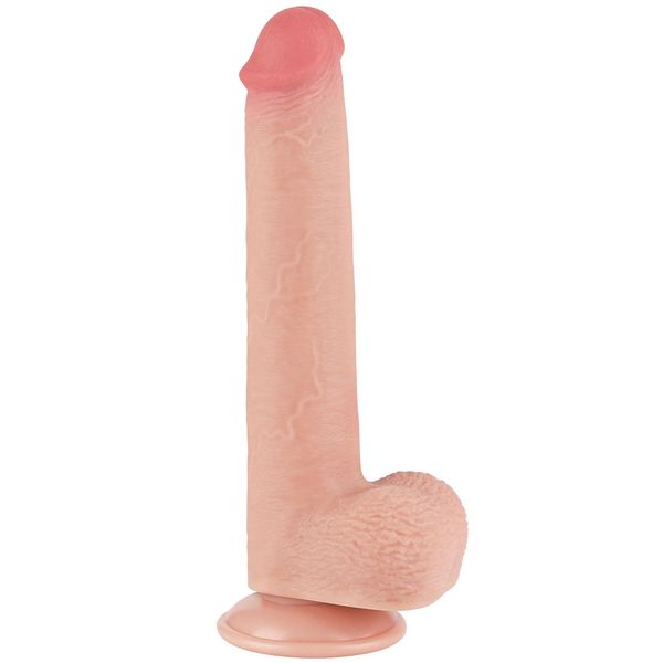 Dildo LoveToy Sliding-Skin Dual Layer Dong, 22 cm (w kolorze cielistym) 22365 zdjęcie