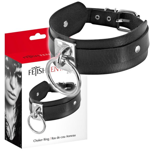 Нашийник c кільцем Fetish Tentation Choker Ring, 41,1 см (чорний) 18013 фото