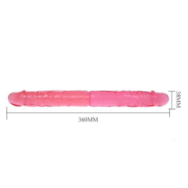 Podwójne dildo LyBaile Double Dong, 37,4 cm (różowy) 9044 zdjęcie