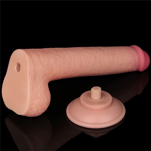 Dildo LoveToy Sliding-Skin Dual Layer Dong, 22 cm (w kolorze cielistym) 22365 zdjęcie