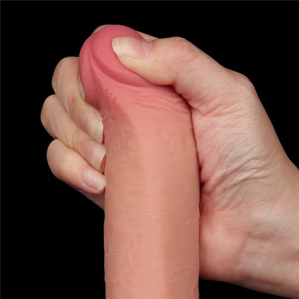 Dildo LoveToy Sliding-Skin Dual Layer Dong, 22 cm (w kolorze cielistym) 22365 zdjęcie