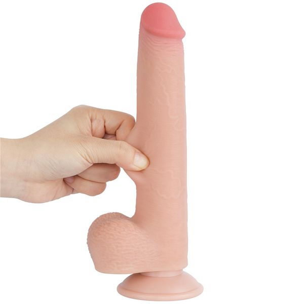 Dildo LoveToy Sliding-Skin Dual Layer Dong, 22 cm (w kolorze cielistym) 22365 zdjęcie