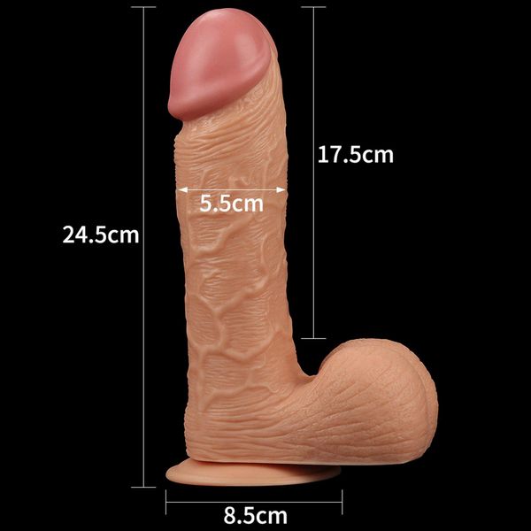 Большой фаллоимитатор LoveToy Legendary King Sized Realistic, 25,5 см (телесный) 14614 фото