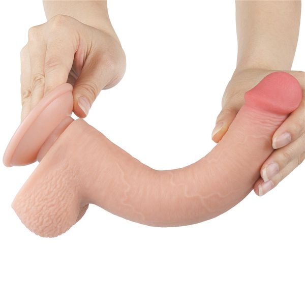 Dildo LoveToy Sliding-Skin Dual Layer Dong, 22 cm (w kolorze cielistym) 22365 zdjęcie