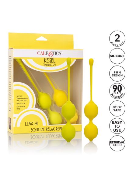 Вагинальные шарики CalExotics Kegel Training Set Lemon, 19 см (желтый) 7331 фото