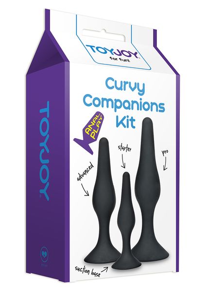 Zestaw korków analnych TOYJOY Curvy Companions Kit, 3 szt (czarny) 5142 zdjęcie