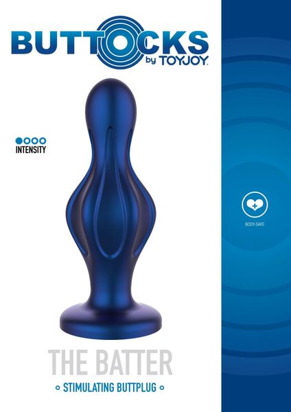 Анальная пробка TOYJOY The Batter Buttplug, 12 см (синий) 14905 фото