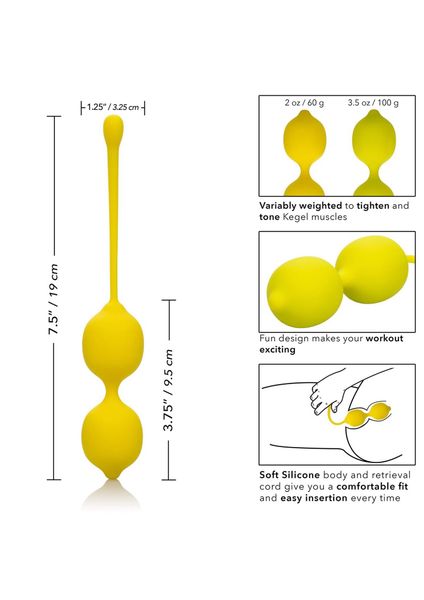 Kulki gejszy CalExotics Kegel Training Set Lemon, 19 cm (żółty) 7331 zdjęcie