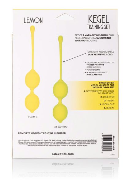 Вагинальные шарики CalExotics Kegel Training Set Lemon, 19 см (желтый) 7331 фото