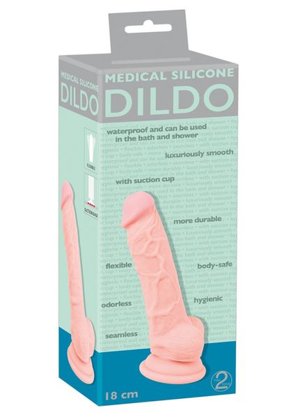 Фаллоимитатор Medical Silicone Dildo, 18 см (телесный) 6536 фото