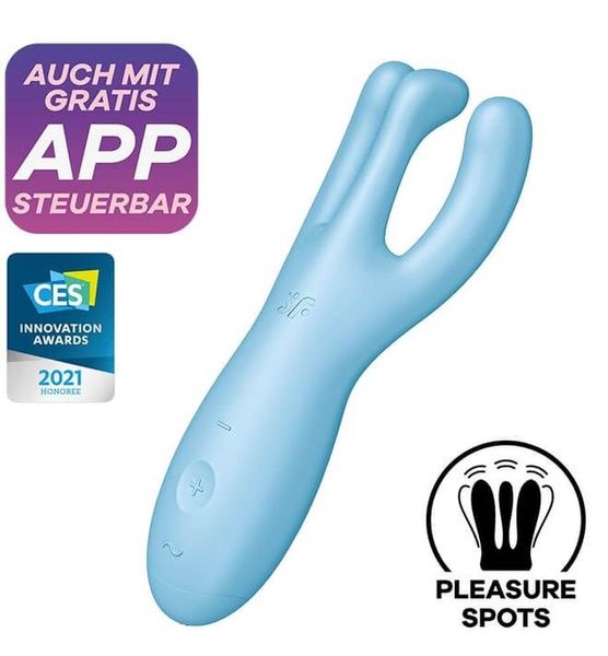 Wibrator do łechtaczki Satisfyer Threesome 4, 14 cm (niebieski) 13281 zdjęcie