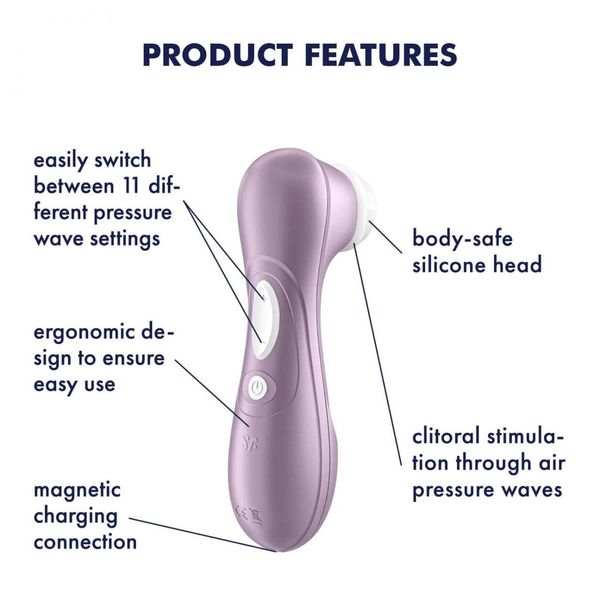 Вакуумний стимулятор клітора Satisfyer Pro 2, 16 см (фіолетовий) 13463 фото