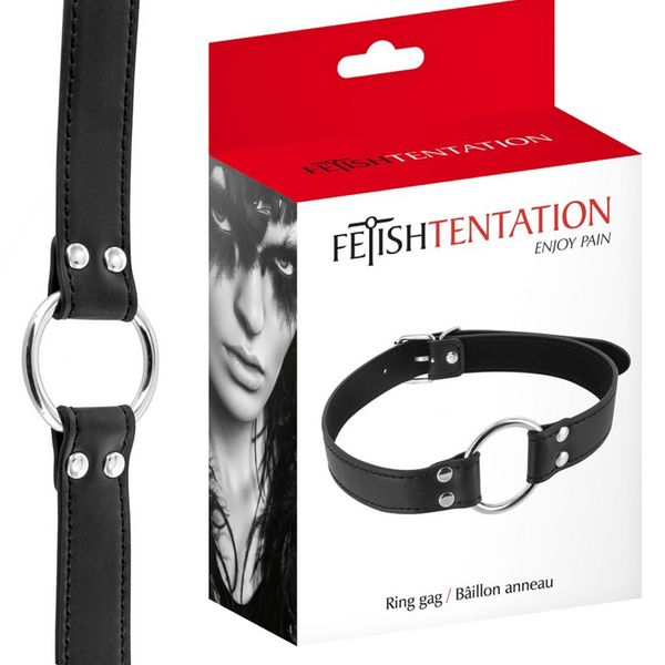 Кляп з кільцем Fetish Tentation Ring Gag (чорний) 17946 фото