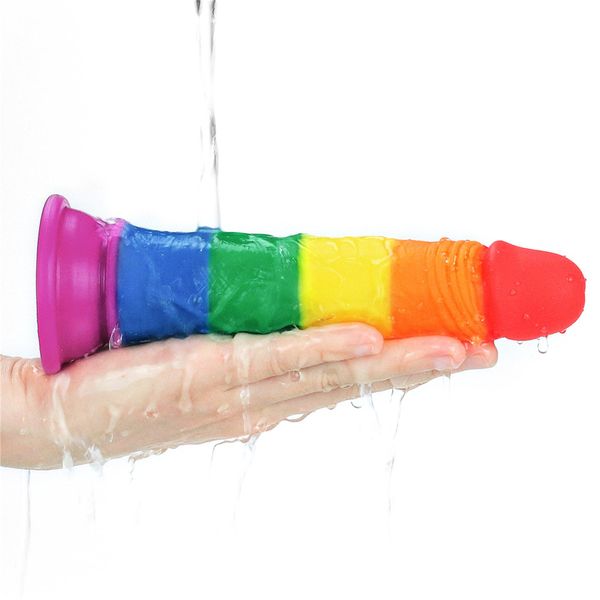 Dildo LoveToy Prider 7", 18.5 cm (tęczowy) 14378 zdjęcie