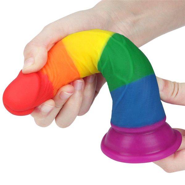 Dildo LoveToy Prider 7", 18.5 cm (tęczowy) 14378 zdjęcie