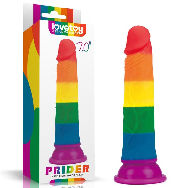 Dildo LoveToy Prider 7", 18.5 cm (tęczowy) 14378 zdjęcie