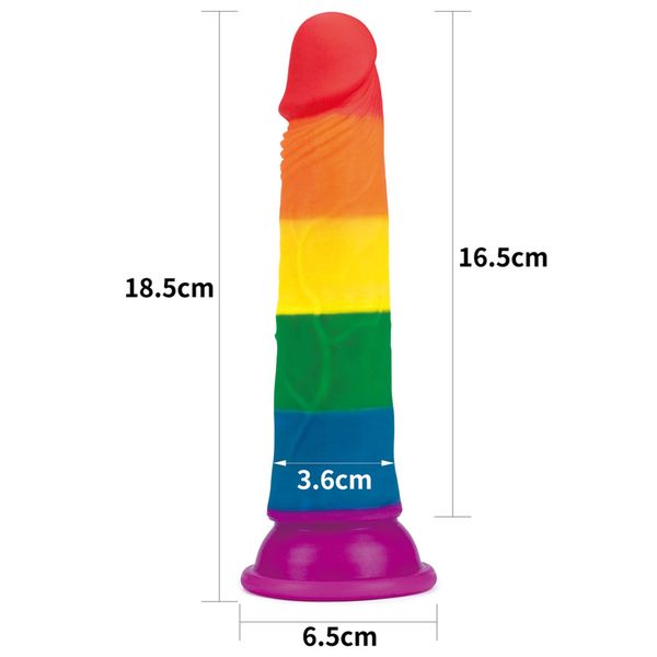 Dildo LoveToy Prider 7", 18.5 cm (tęczowy) 14378 zdjęcie