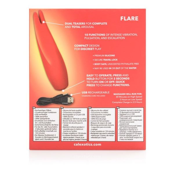 Wibrator do łechtaczki CalExotics Red Hot Flare, 11,5 cm (czerwony) 6525 zdjęcie