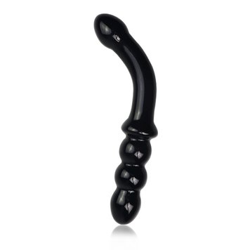 Szklane dildo LoveToy Glass Romance, 17,5 cm (czarny) 14150 zdjęcie