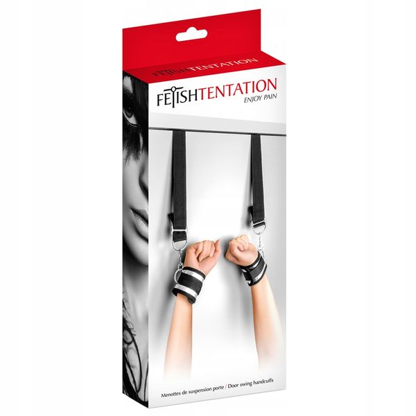 Фіксатор для рук Fetish Tentation Door Swing Handcuffs, 35 см (чорний) 18114 фото